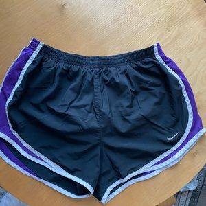 Nike Dri Fit shorts. Black with purple lining